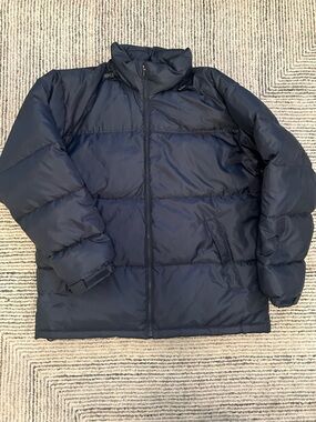 Steve & Barry's Double Down Navy Blue Puffer Jacket Feather Down Mens XL